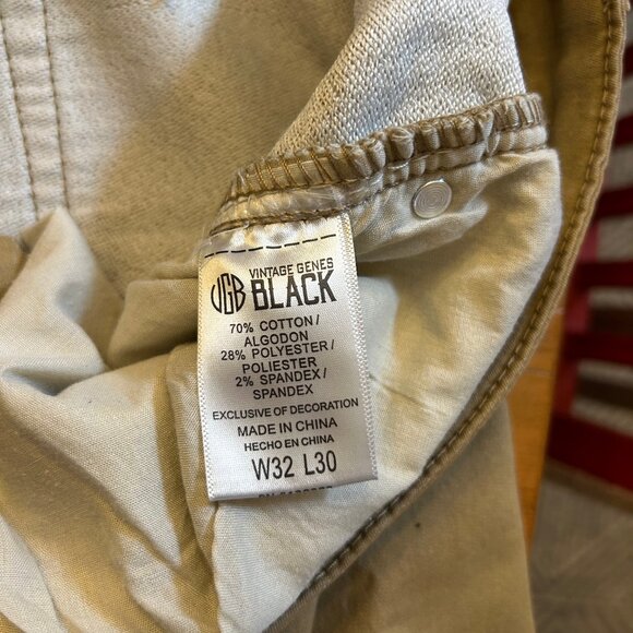 Men's Vintage Genes Black  Slim Fit Tan Jeans 32"Wx30"L - Picture 7 of 9